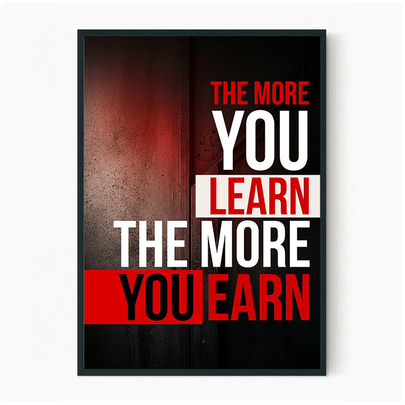 Knowledge Pays - Black Frame