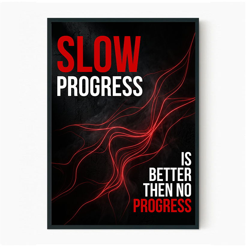 Progress Over Perfection - Black Frame